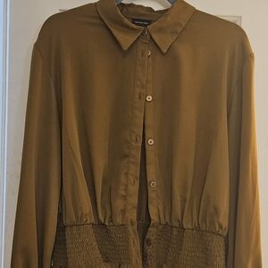 Beautiful silky gold blouse wore 2x